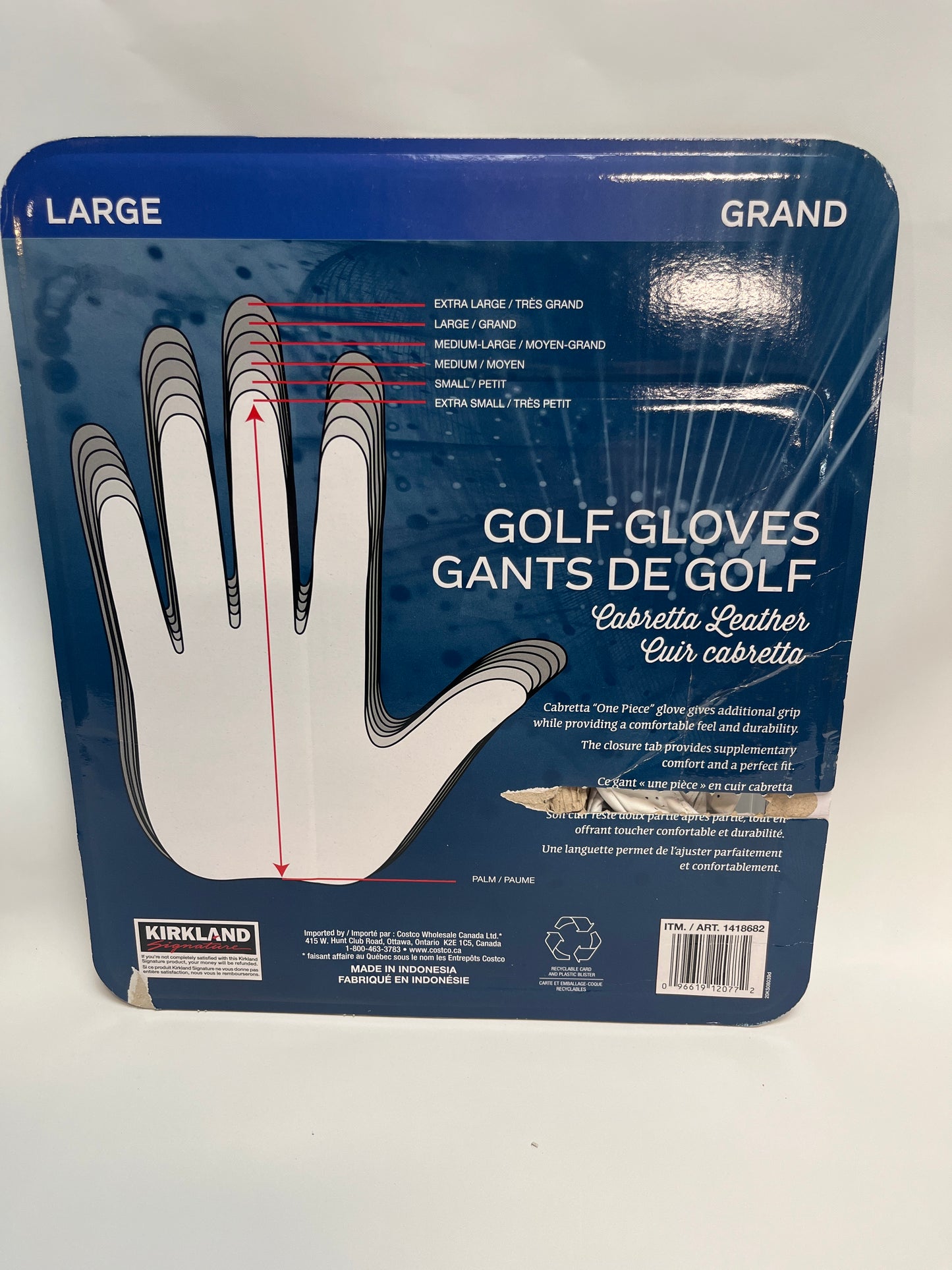 KS GOLF GLOVE LARGE 4PK