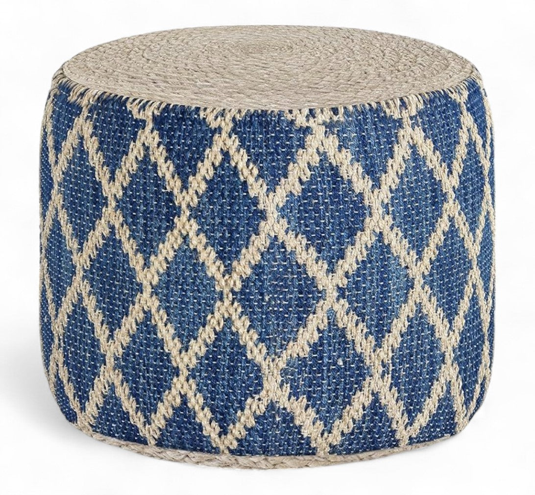 Simplihome Pouf (Blue/Natural)