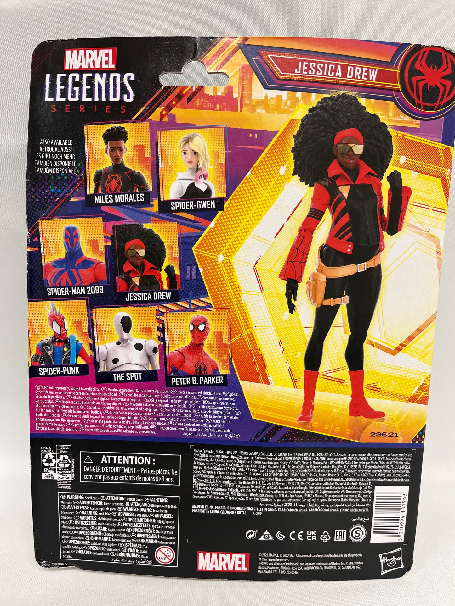 Marvel Legends Series Spider-Man Across The Spider-Verse Jessica Drew 6-inch Action Figure Toy, 2 Accessories