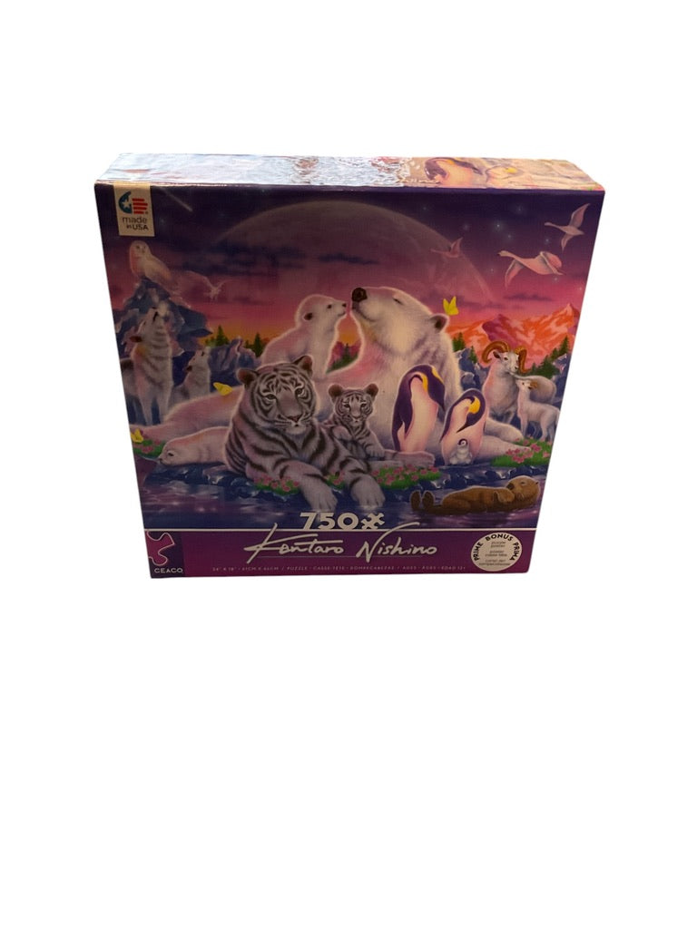 Ceaco Fantasy 750 Piece Puzzle White Tiger, Polar bear, Penguin Fantasy