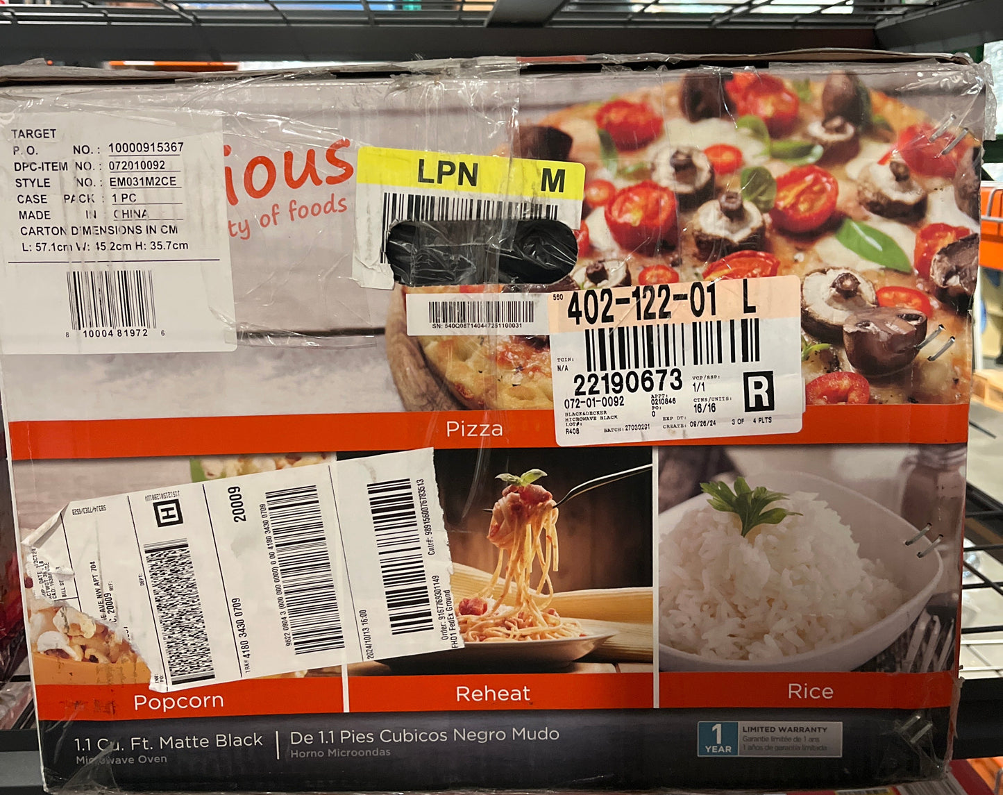 Black+Decker 1.3 cuft Black Stainless Steel Microwave