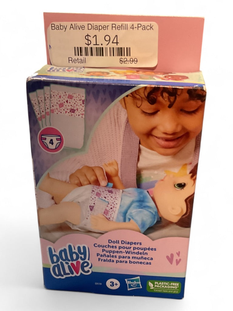Baby Alive Diaper Refill 4-Pack