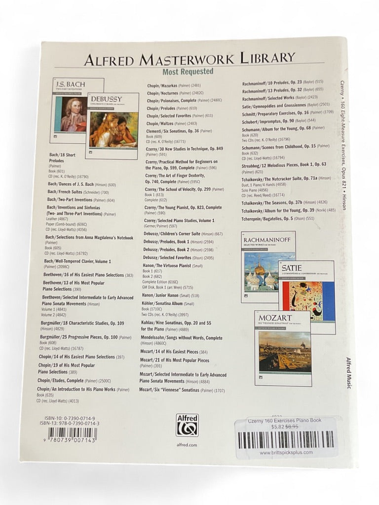 Czerny 160 Exercises Piano Book