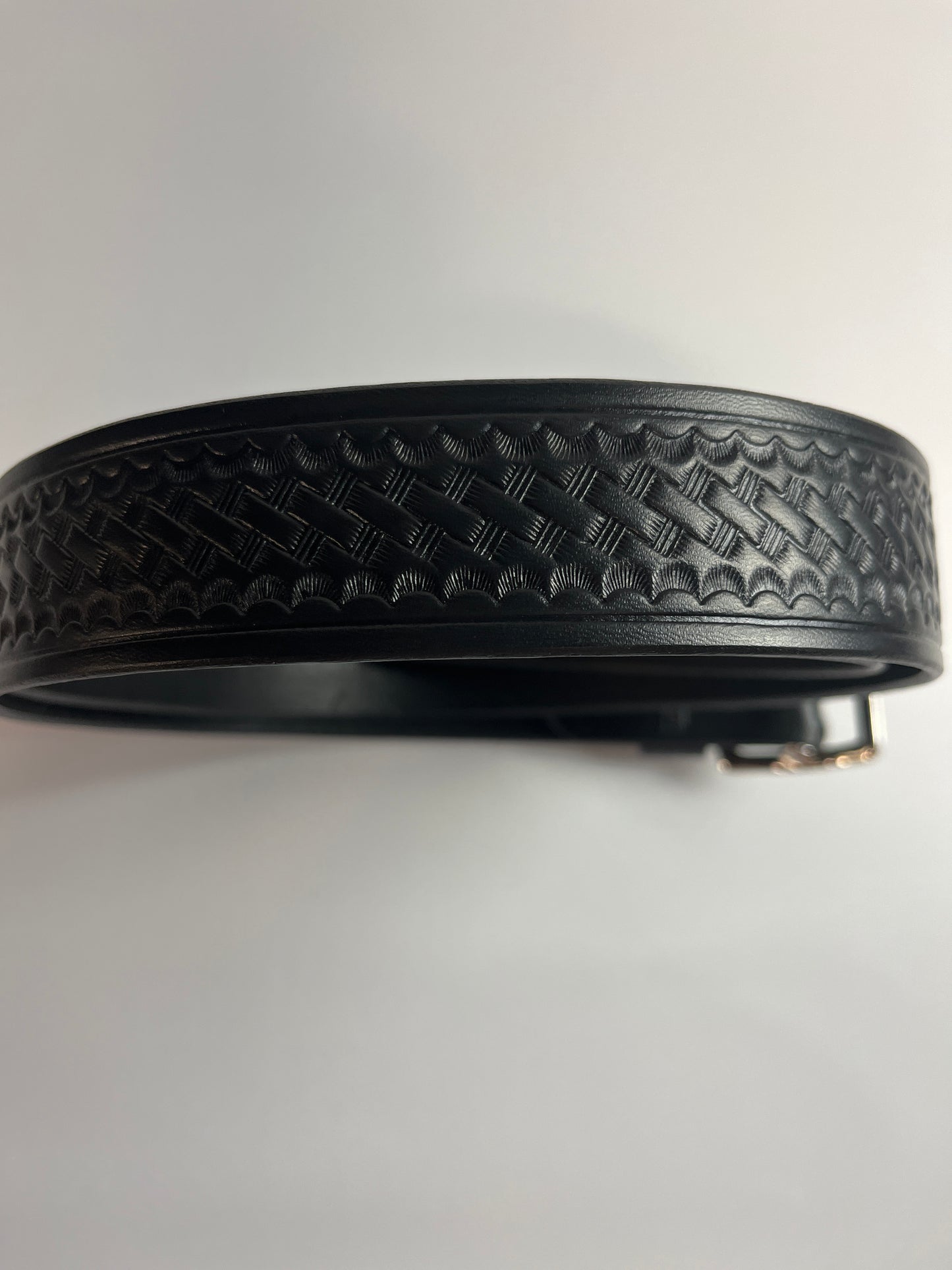 Aker Leather B08 Garrison Belt, 1-1/2" Width, Basket Weave, 44" , Black