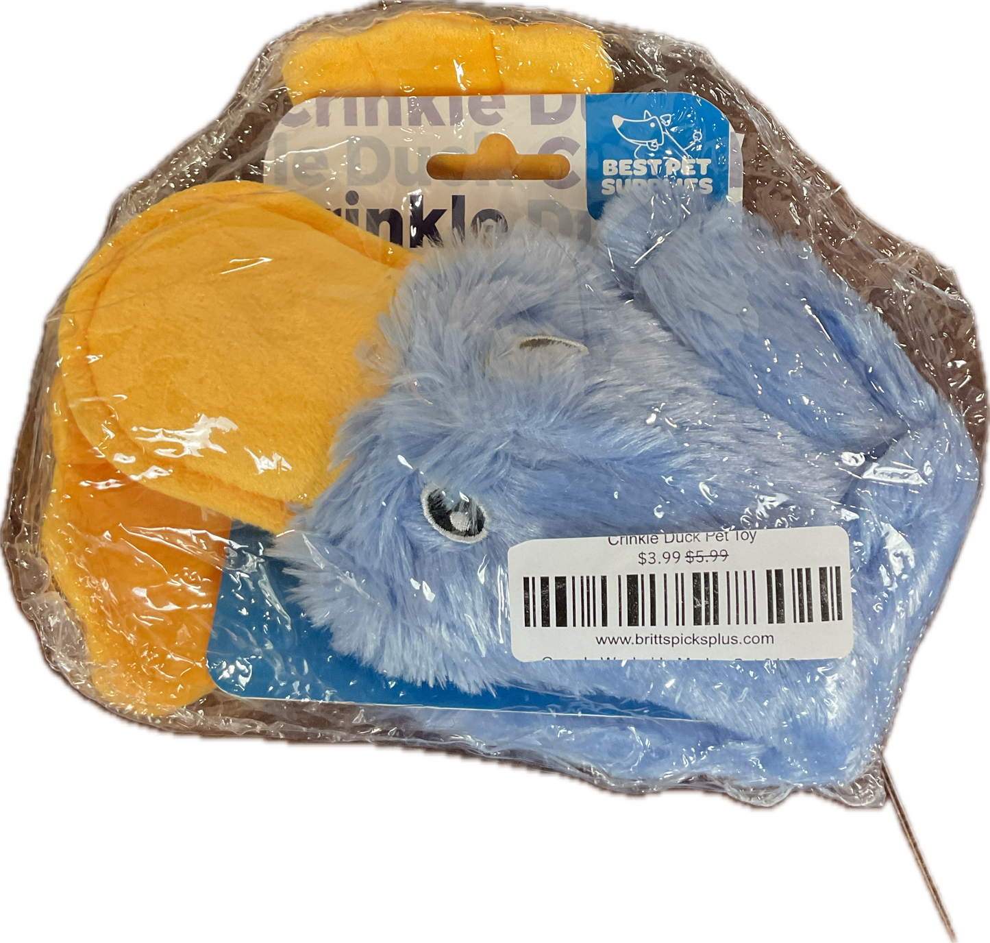 Crinkle Duck Pet Toy