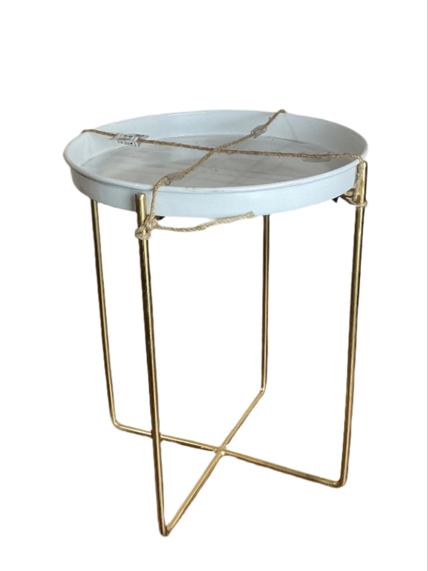 Iron Planter Stand (White/Brass)