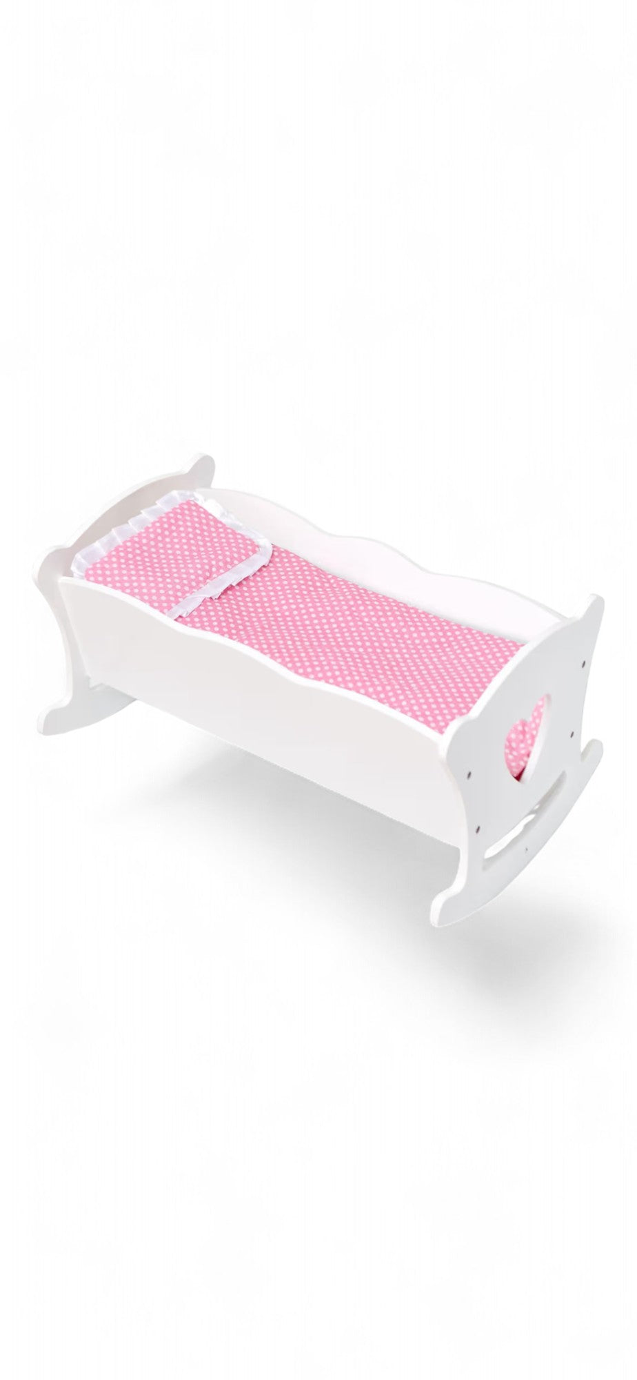 White Wooden Doll Cradle