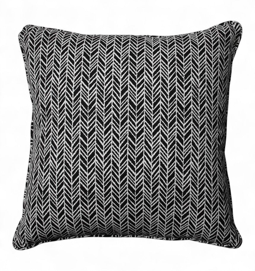 Black Herringbone Floor Pillow