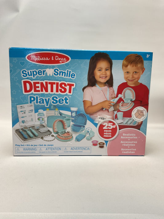Melissa & Doug Super Smile Dentist Kit With Pretend Play Set of Teeth And Dental Accessories (25 Toy Pieces) Pretend Dentist Play Set, For Kids Ages 3+