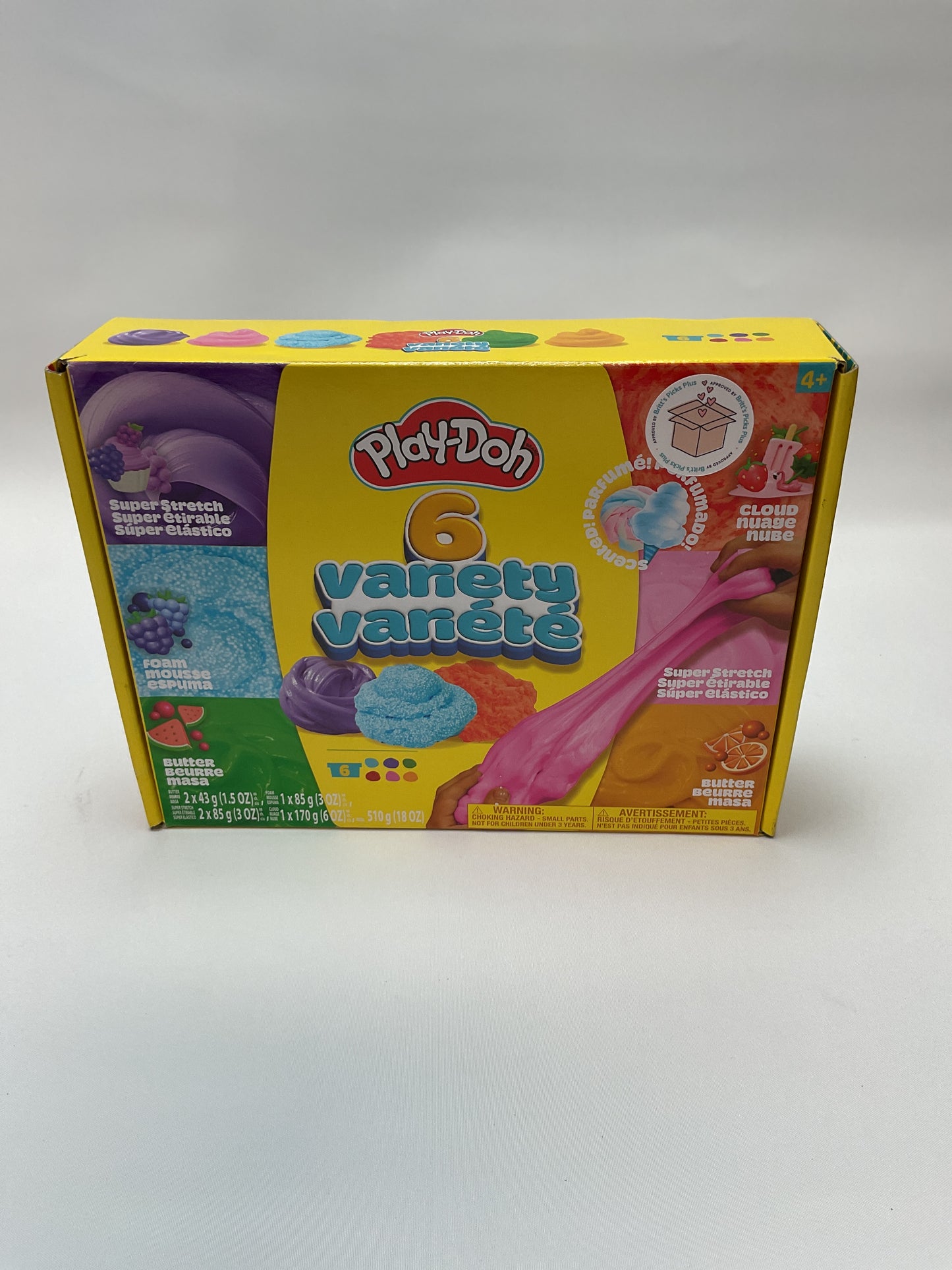 Play-Doh 6 Variety Compounds - Super Stretch, Play Foam, Butter, Cloud, Compound Packs