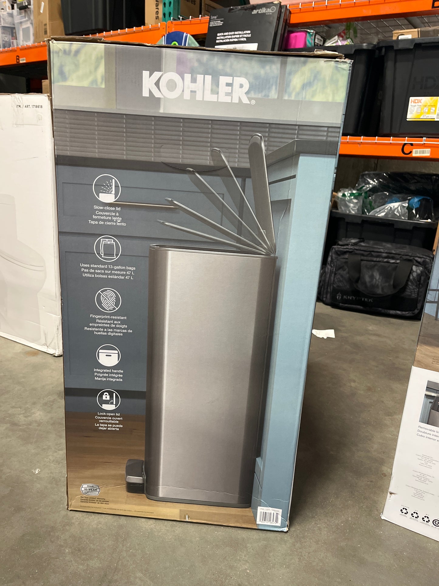 KOHLER 47L KITCHEN CAN