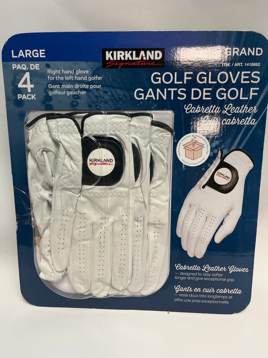 KS GOLF GLOVE LARGE 4PK