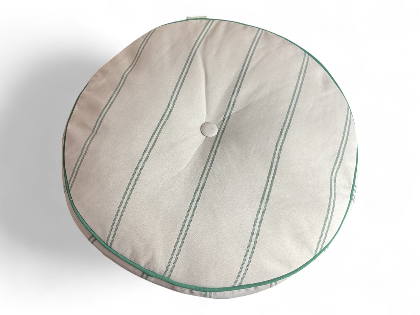 Cream Striped Round Cushion