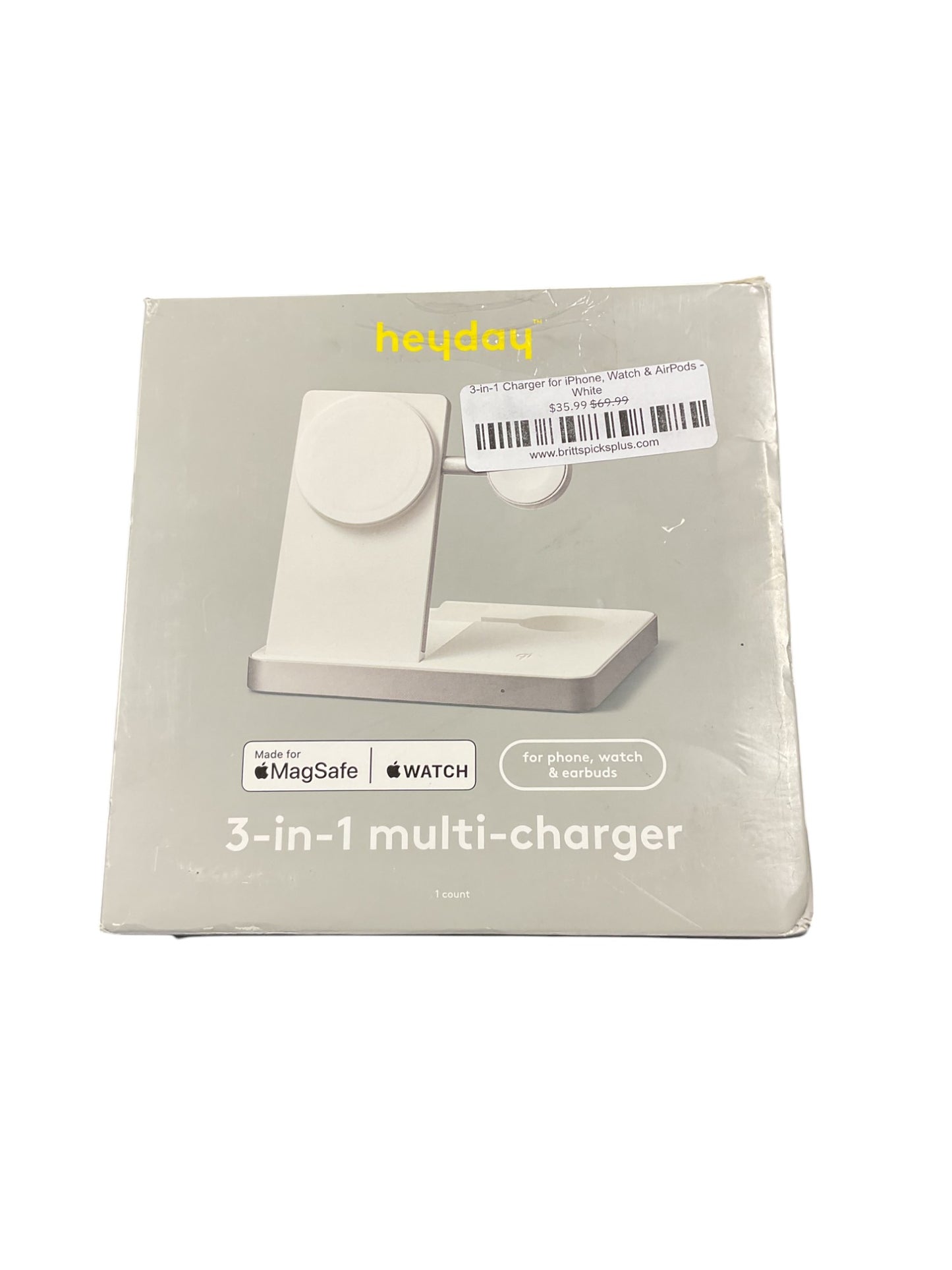 3-in-1 Charger for iPhone, Watch & AirPods - White