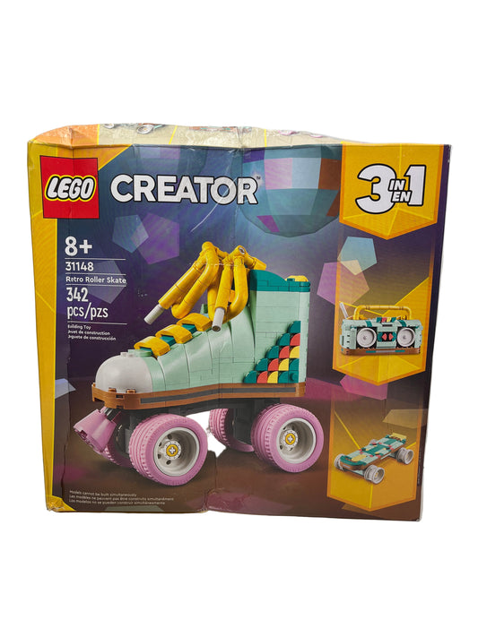 LEGO Creator 3 in 1 Retro Roller Skate Building Kit, Transforms from Roller Skate Toy to Mini Skateboard to Boom Box Radio, Birthday Gift for Skaters, Cool Toy for Boys and Girls Ages 8 and Up, 31148