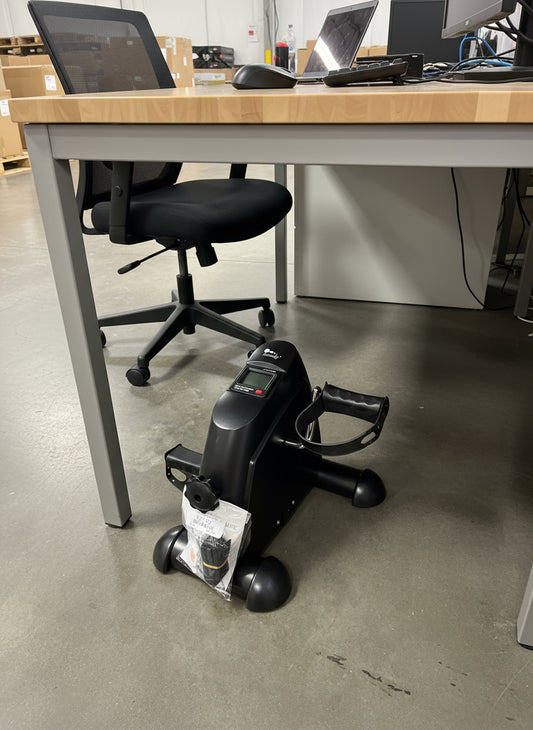 himaly Mini Exercise Bike, Under Desk Bike Pedal Exerciser Portable Foot Cycle Arm & Leg Peddler Machine with LCD Screen Displays