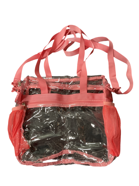 Paxiland Clear Bag for Stadium Events 12x6x12, Large Clear Tote Lunch Bag Stadium Approved with Reinforced Shoulder Straps for Concert Outfits and Festival, Transparent Handbag for Women - Pink
