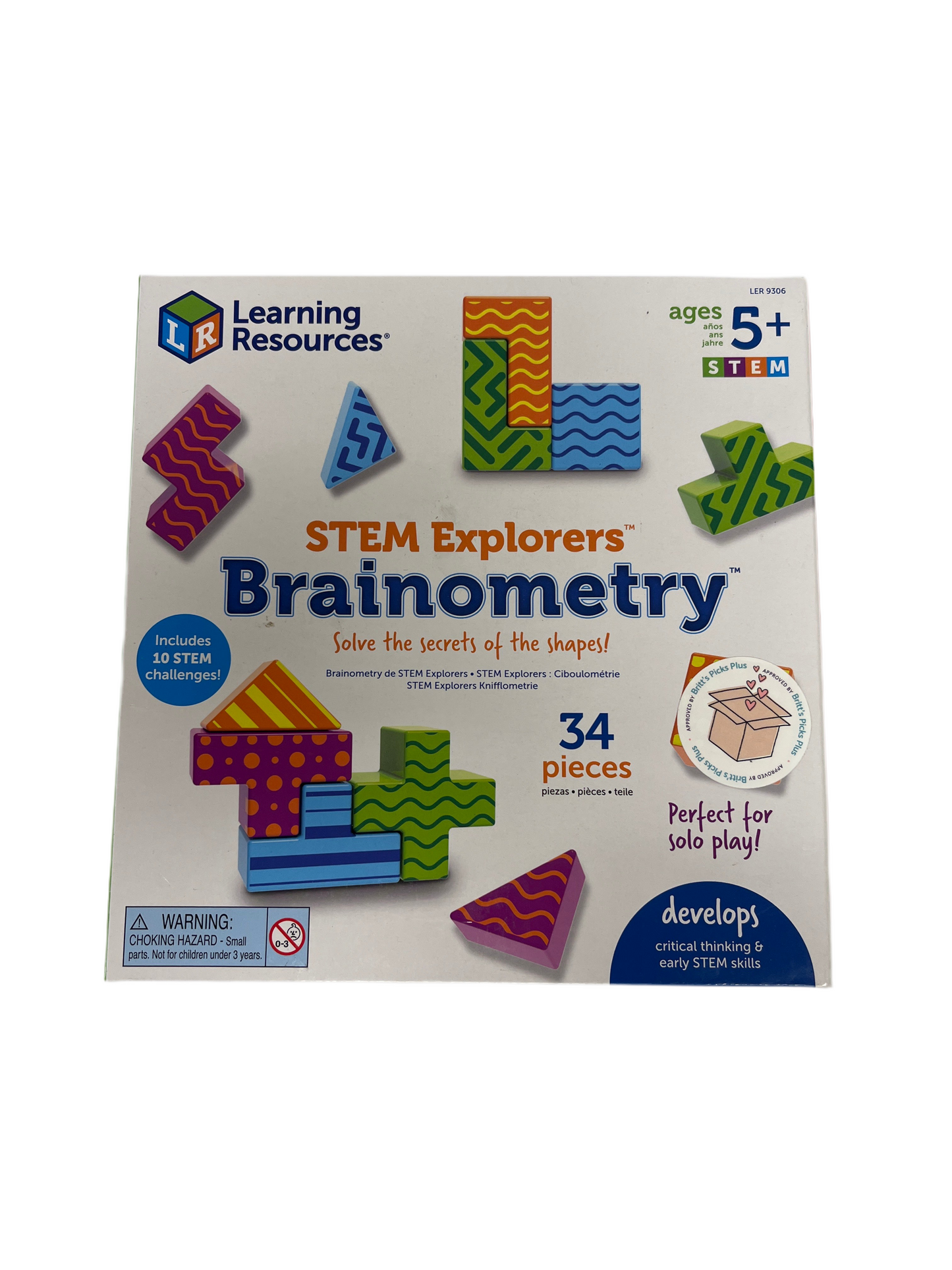 Learning Resources STEM Explorers Brainometry - 34 Pieces, Ages 5+ STEM Toys for Kids, Brain Teaser Toys and Games, Kindergarten Games,Back to School