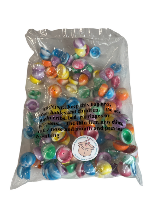 Fun Express Mini Marbleized Rubber Poppers Toys - Bulk Set of 144 Pop Ups in Bright Marbleized Colors - Party Favors and Giveaways