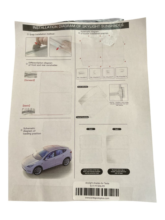 skylight shades for Tesla