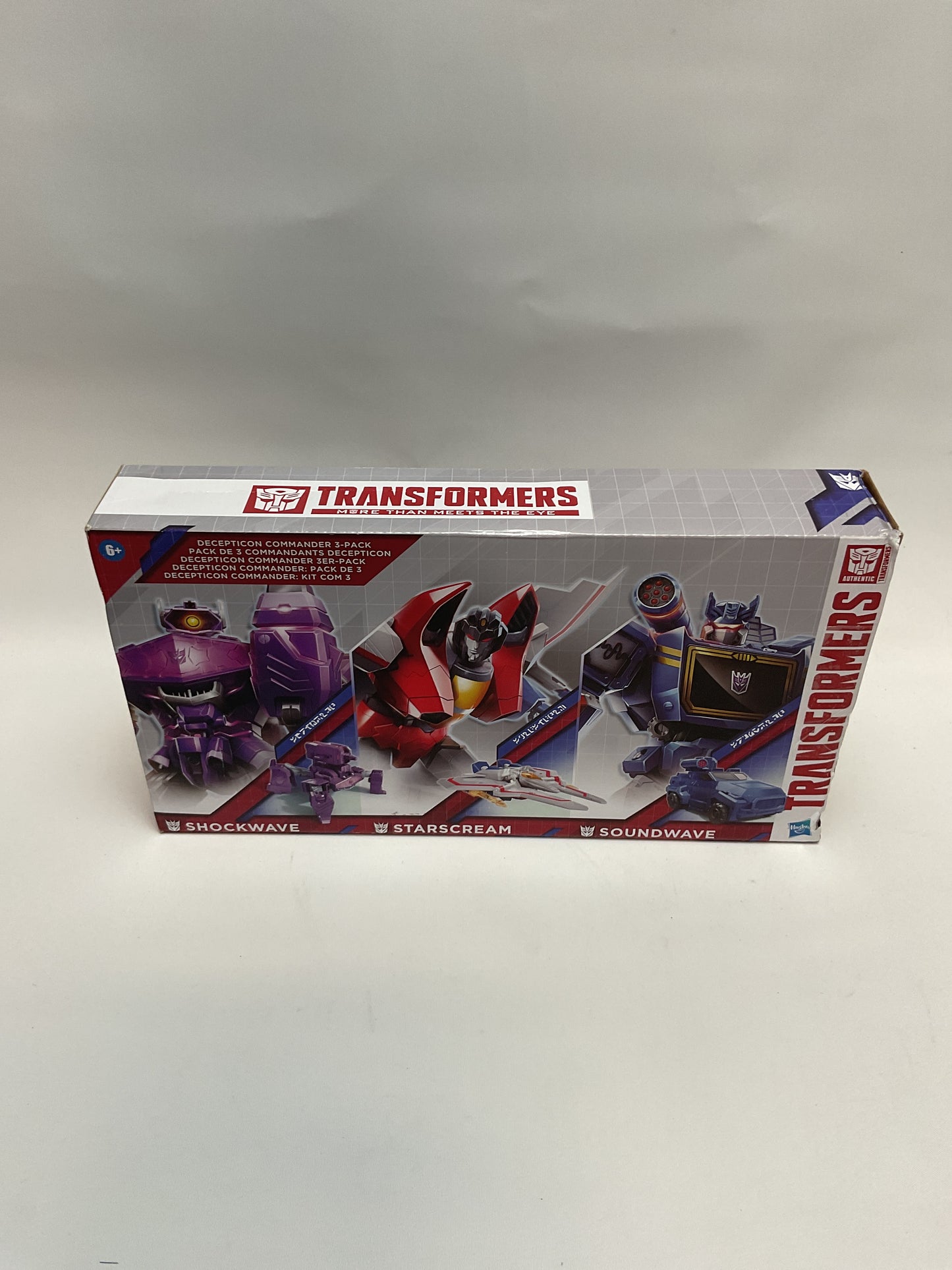 Transformers Decepticon Commander 3-Pack of 5-Inch Robot Action Figures for Boys and Girls, Starscream, Shockwave & Soundwave, Interactive Toys for Kids Ages 6 and Up (Amazon Exclusive)