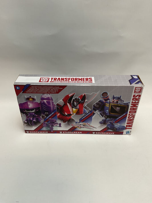 Transformers Decepticon Commander 3-Pack of 5-Inch Robot Action Figures for Boys and Girls, Starscream, Shockwave & Soundwave, Interactive Toys for Kids Ages 6 and Up (Amazon Exclusive)