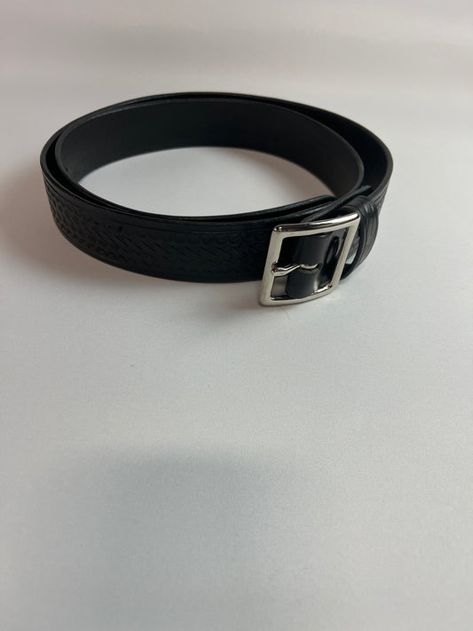 Aker Leather B08 Garrison Belt, 1-1/2" Width, Basket Weave, 44" , Black