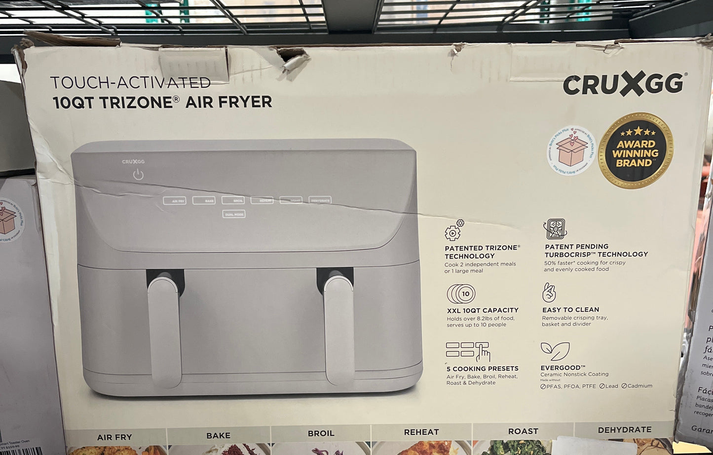 CRUXGG 10 Quart Trizone Airfryer