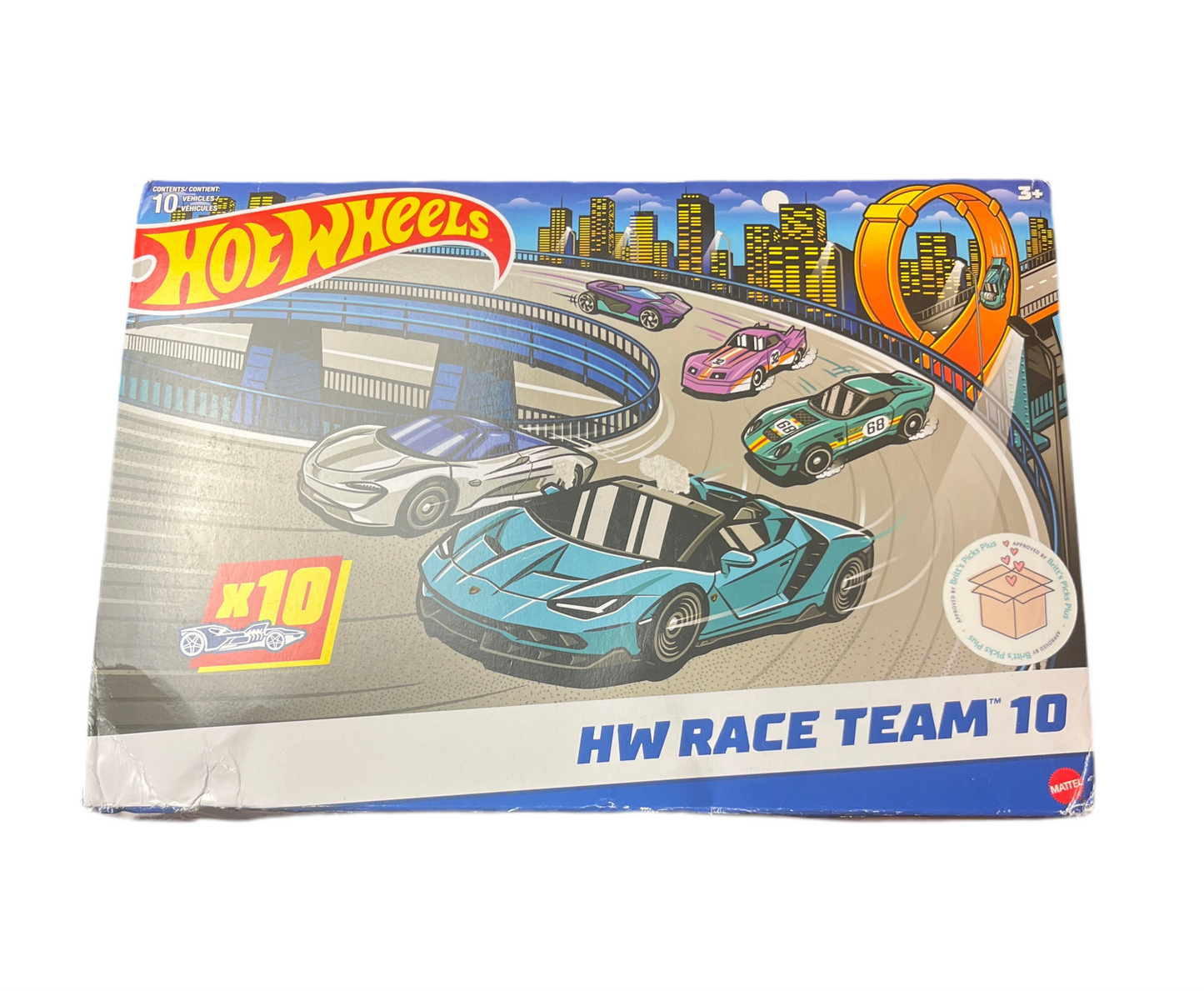 Hot Wheels Toy Cars, 10-Pack of Race Cars, Includes 1:64 Scale Corvette, Lamborghini, McLaren Originals
