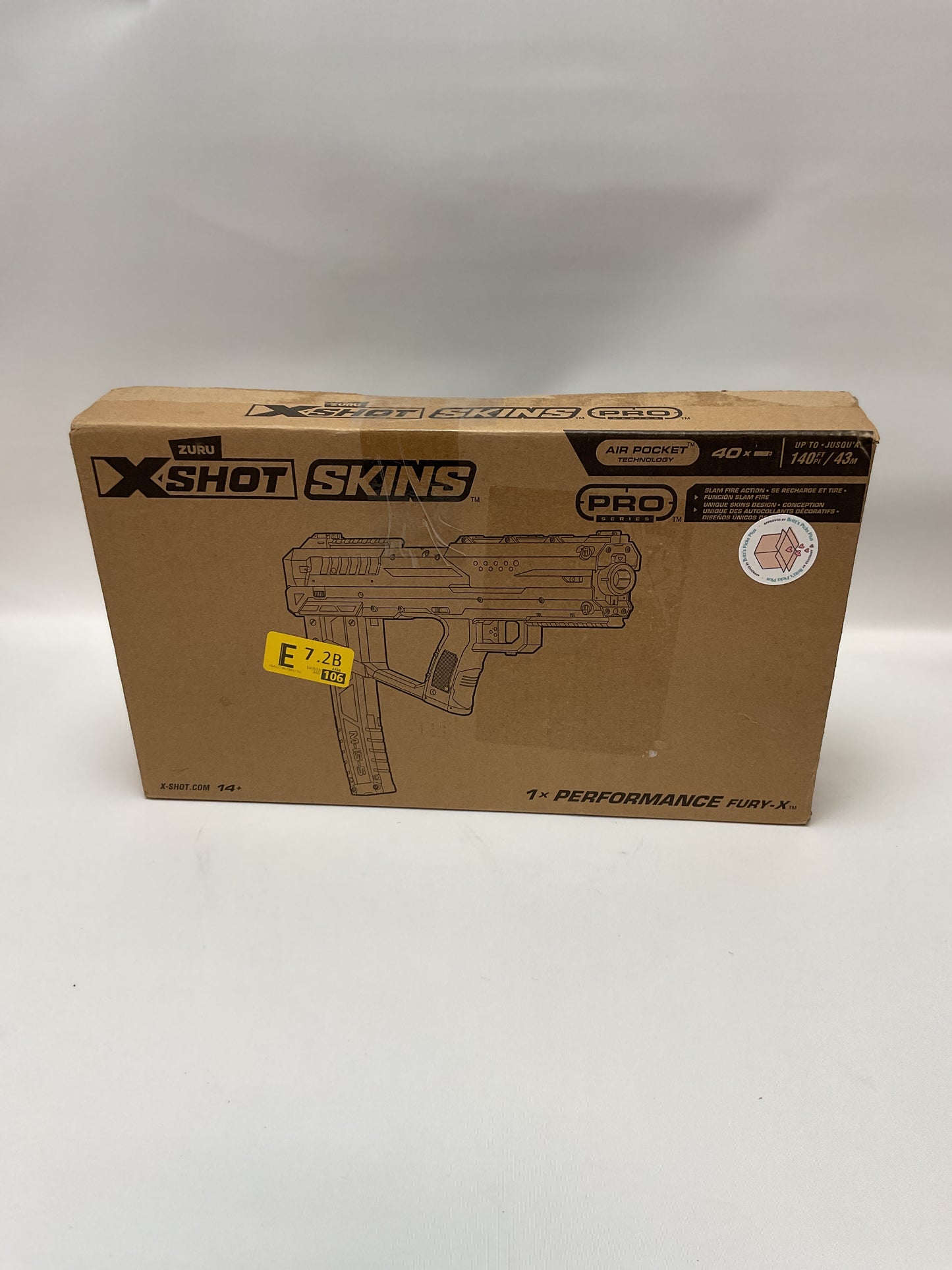 XSHOT Skins Pro Series Fury-X (40 Darts) Outdoor Foam Blaster by ZURU for Ages 14+, Air Pocket Technology Darts, Outdoor Toy for Boys and Girls, Teens and Adults