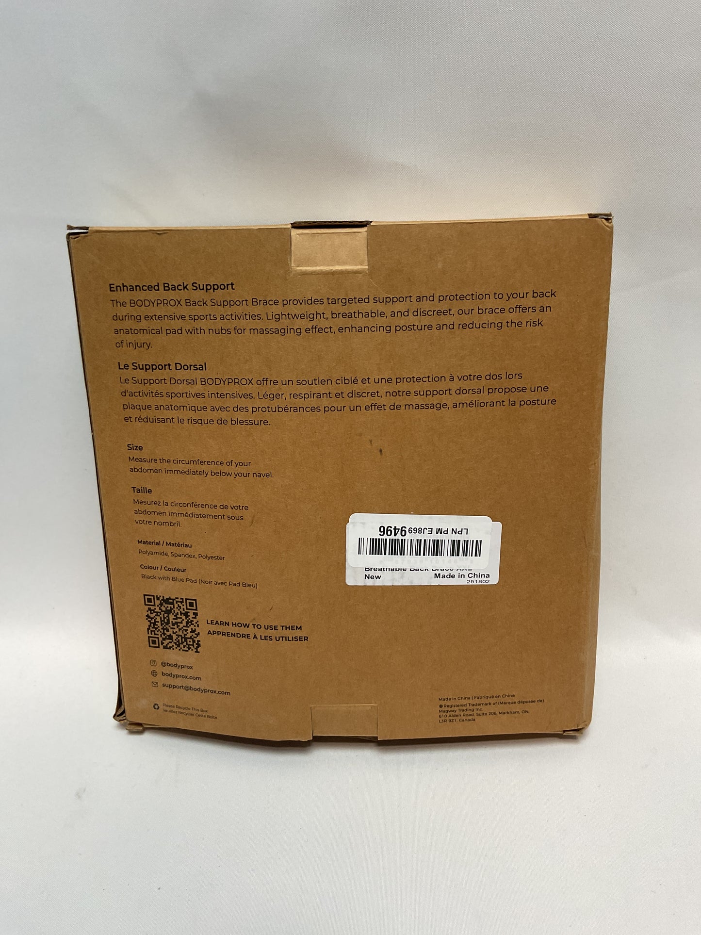 Bodyprox Breathable Back Brace, Back Support Brace for Men and Women.