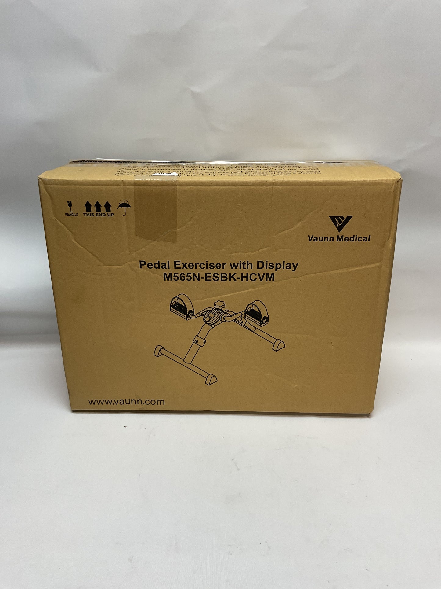 Vaunn Medical Under Desk Bike Pedal Exerciser with Electronic Display for Legs and Arms Workout (Fully Assembled Folding Exercise Pedaler, no Tools Required) , Dark