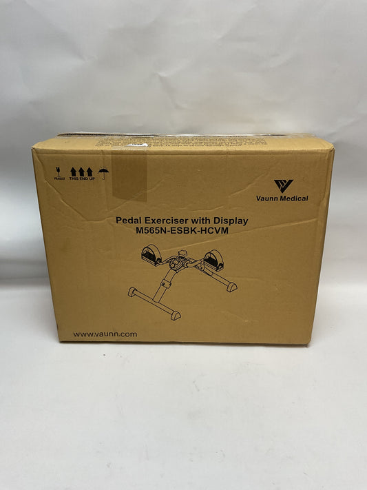 Vaunn Medical Under Desk Bike Pedal Exerciser with Electronic Display for Legs and Arms Workout (Fully Assembled Folding Exercise Pedaler, no Tools Required) , Dark