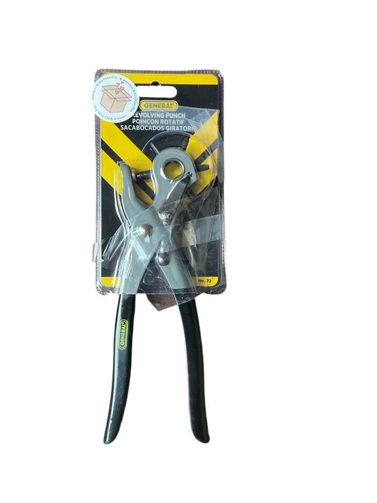 General Tools Leather Hole Punch Tool - 6 Multi-Hole Sizes for Leather, Rubber, & Plastic - Hobbies & Crafts 8.5 inches