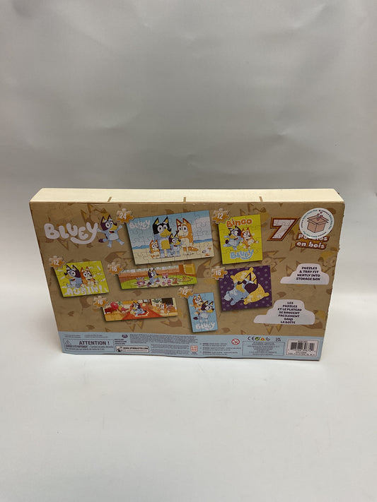 Bluey Wood Puzzle Bundle with Storage Tray