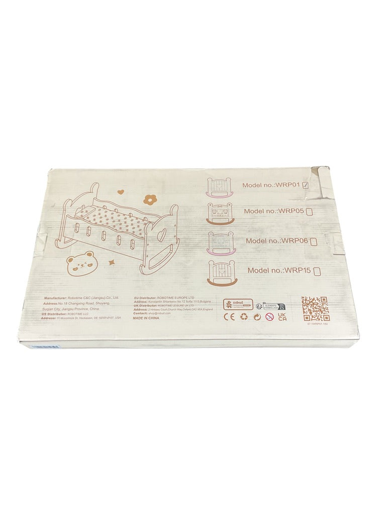 ROBUD Wooden Baby Doll Crib