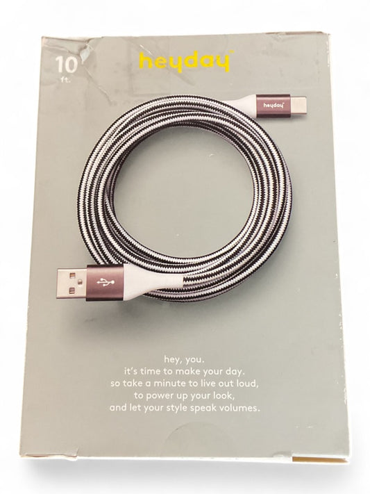 10' USB-C to USB-A Cable - Black/White