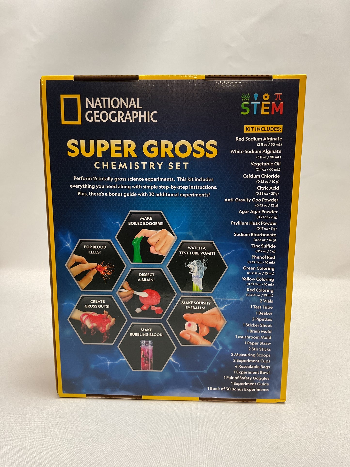 NATIONAL GEOGRAPHIC Gross Science Kit - 45 Gross Science Experiments- Dissect a Brain, Make Slime, Creepy STEM Project Gifts for Boys and Girls, Halloween Activities for Kids 8-12 (Amazon Exclusive)