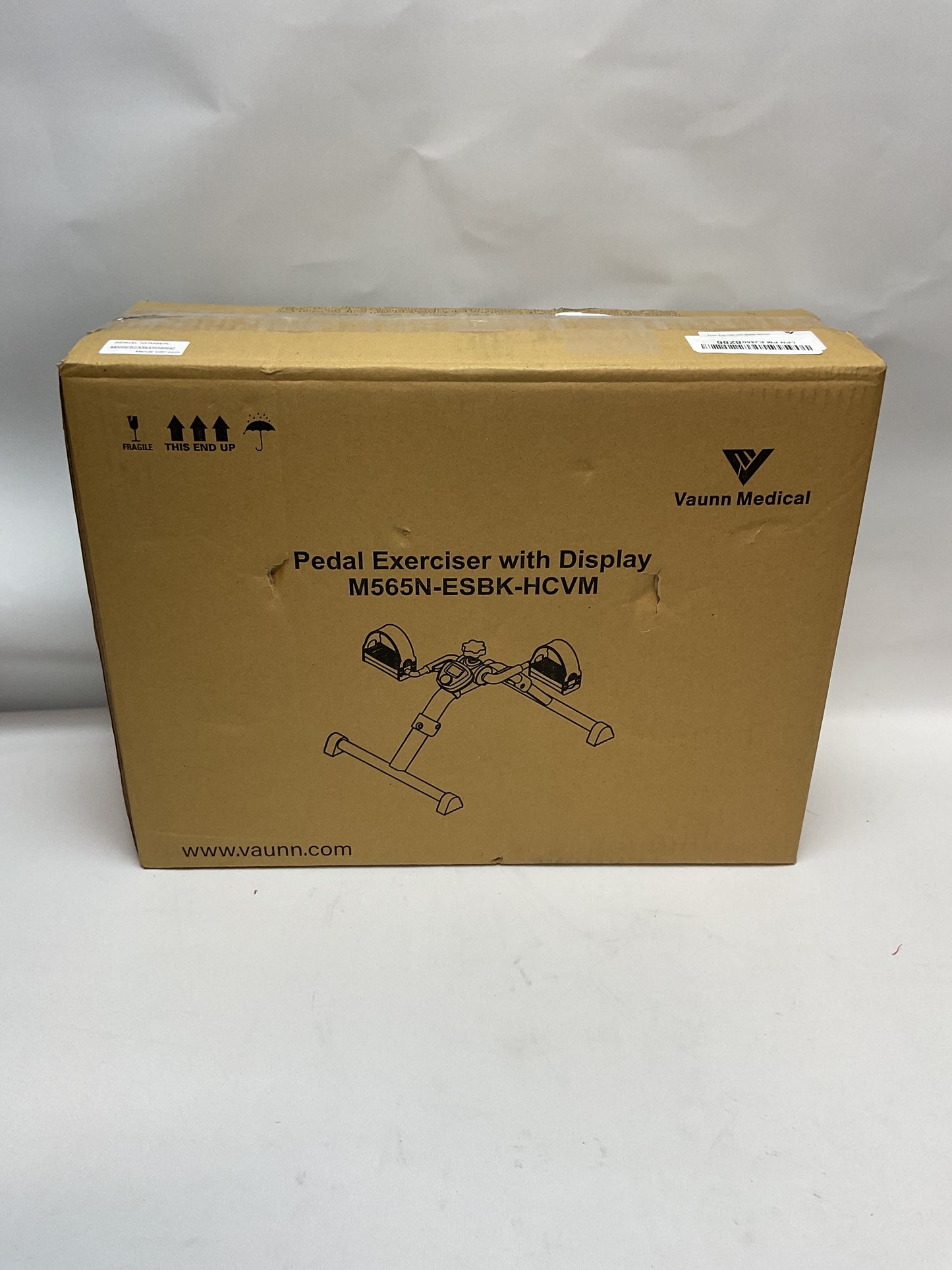 Vaunn Medical Under Desk Bike Pedal Exerciser with Electronic Display for Legs and Arms Workout (Fully Assembled Folding Exercise Pedaler, no Tools Required) , Dark