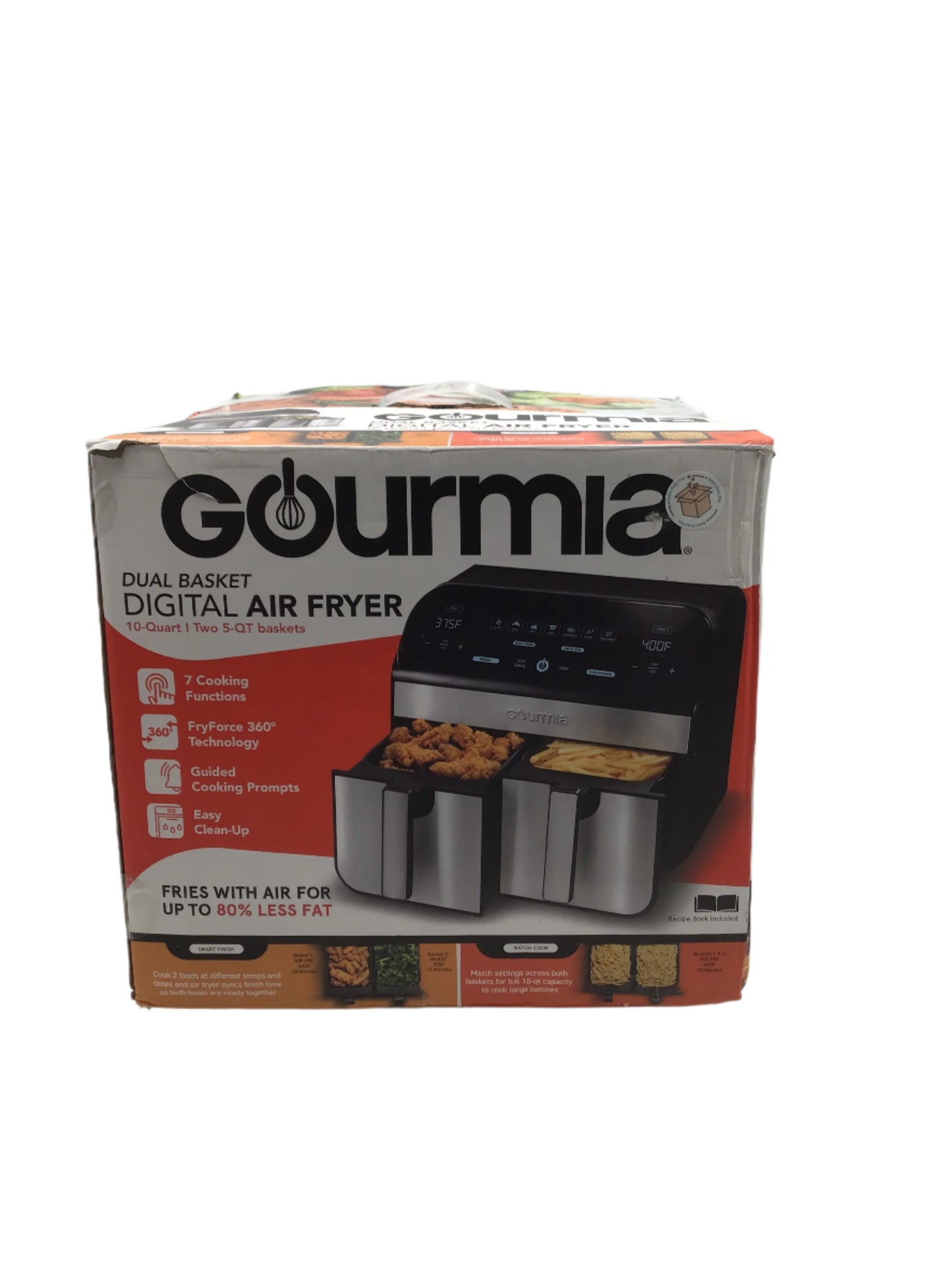 Gourmia 10qt Dual Basket Air Fryer