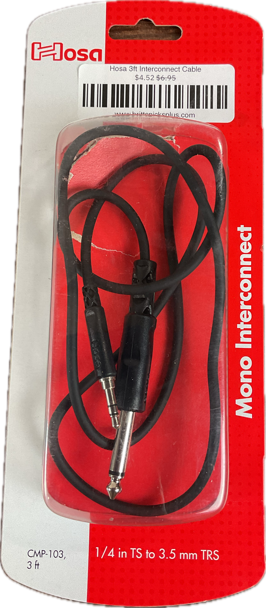 Hosa 3ft Interconnect Cable