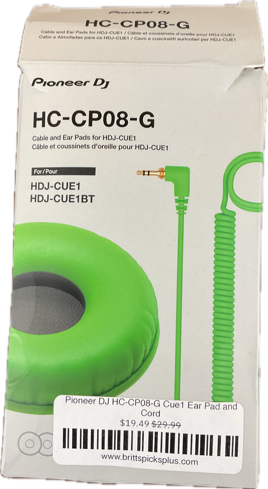 Pioneer DJ HC-CP08-G Cue1 Ear Pad and Cord