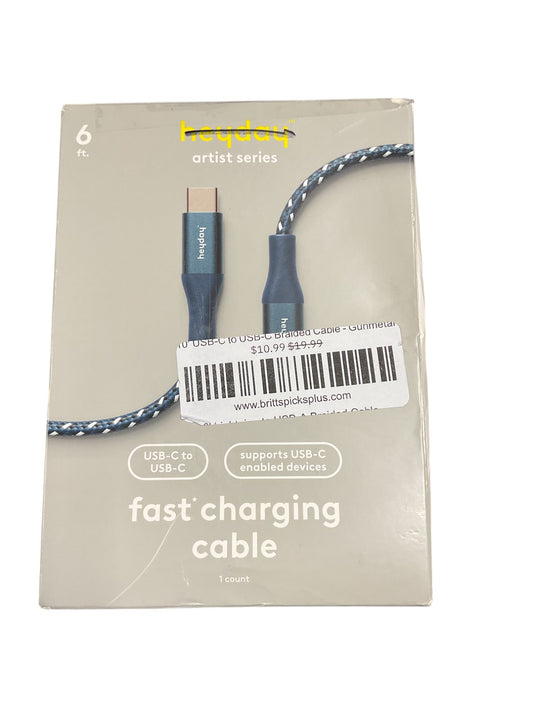 10' USB-C to USB-C Braided Cable - Gunmetal