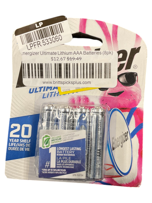 Energizer Ultimate Lithium AAA Batteries (8pk)