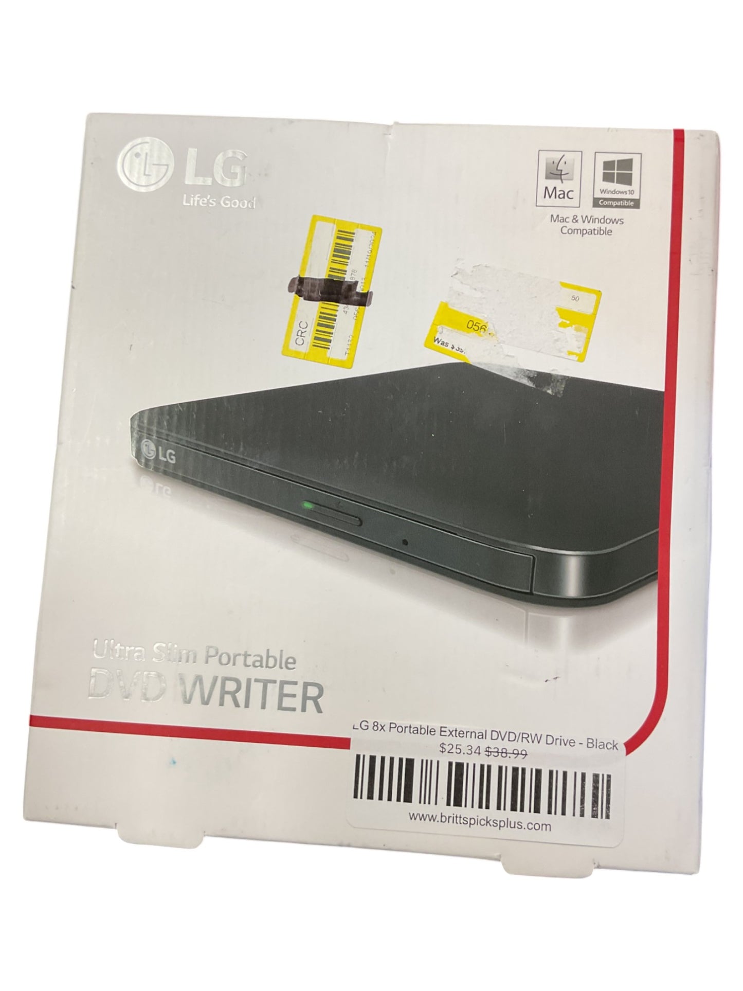 LG 8x Portable External DVD/RW Drive - Black