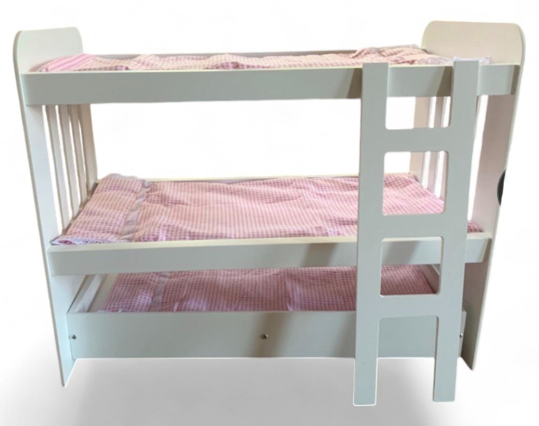 Doll Bunk Bed with Trundle and Ladder