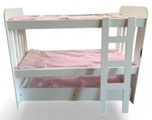 Doll Bunk Bed with Trundle and Ladder